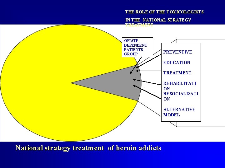 THE ROLE OF THE TOXICOLOGISTS IN THE NATIONAL STRATEGY TREATMENT OPIATE DEPENDENT PATIENTS GROUP