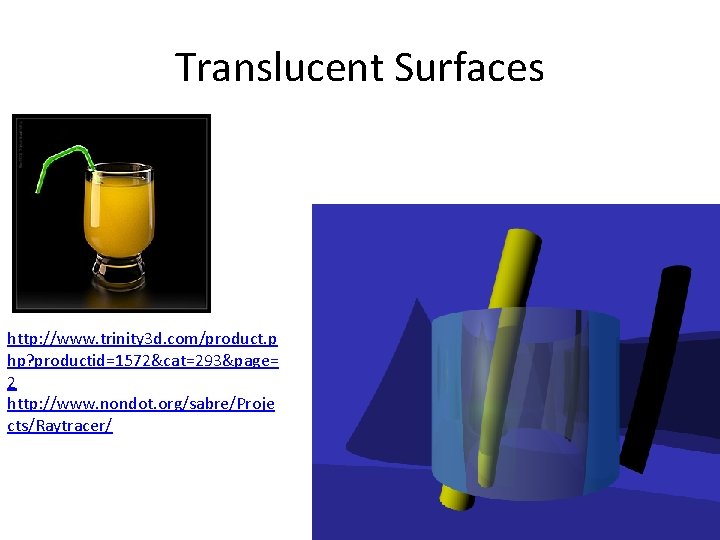 Translucent Surfaces http: //www. trinity 3 d. com/product. p hp? productid=1572&cat=293&page= 2 http: //www.