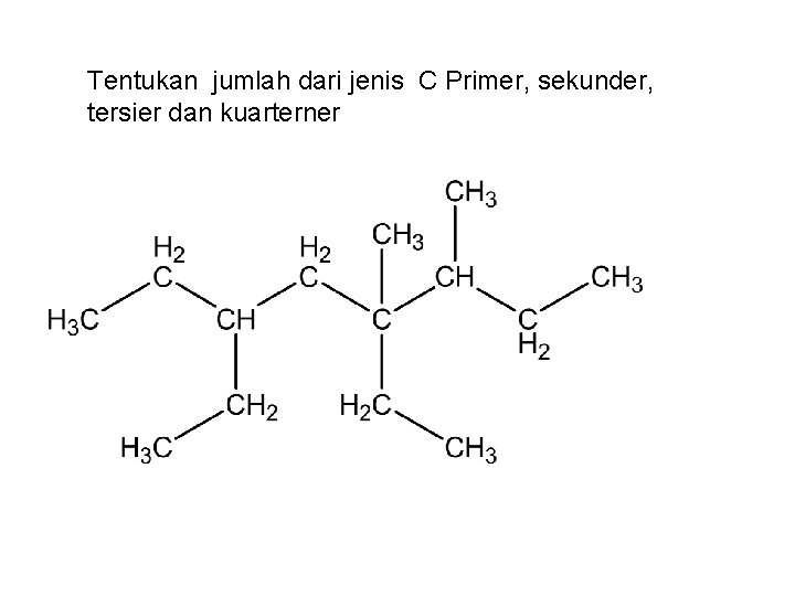 Tentukan jumlah dari jenis C Primer, sekunder, tersier dan kuarterner 