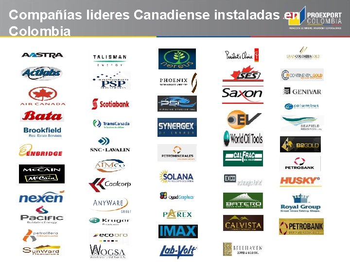 Compañías lideres Canadiense instaladas en Colombia 