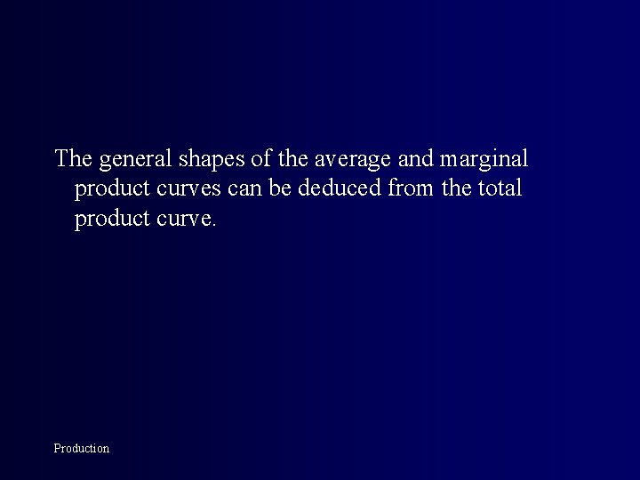 The general shapes of the average and marginal product curves can be deduced from