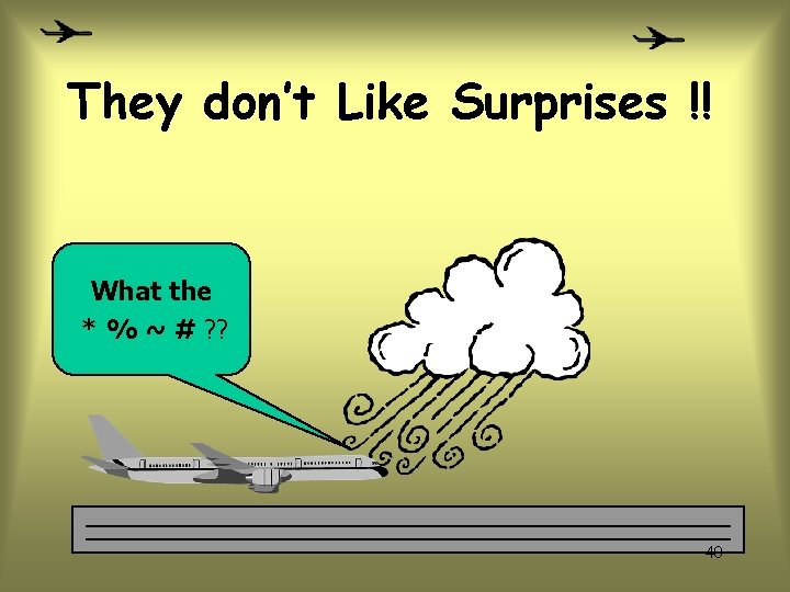 They don’t Like Surprises !! What the * % ~ # ? ? 40