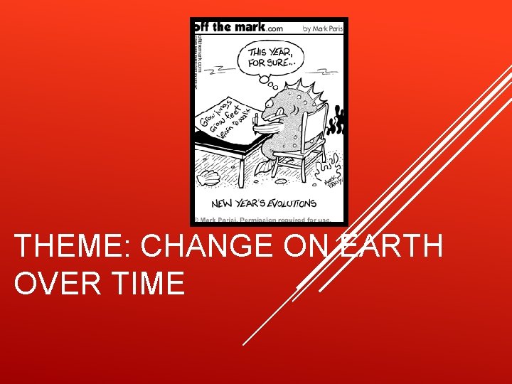 THEME: CHANGE ON EARTH OVER TIME 