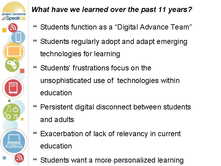 What have we learned over the past 11 years? } Students function as a