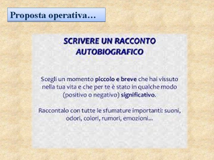 Proposta operativa… 