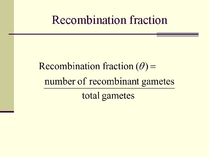 Recombination fraction 