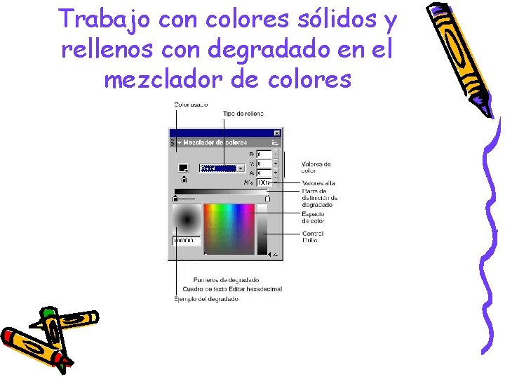 Trabajo con colores sólidos y rellenos con degradado en el mezclador de colores 