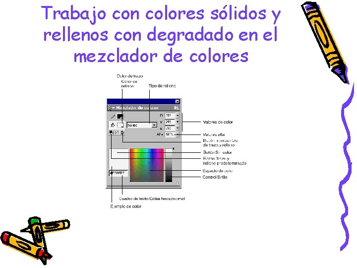 Trabajo con colores sólidos y rellenos con degradado en el mezclador de colores 