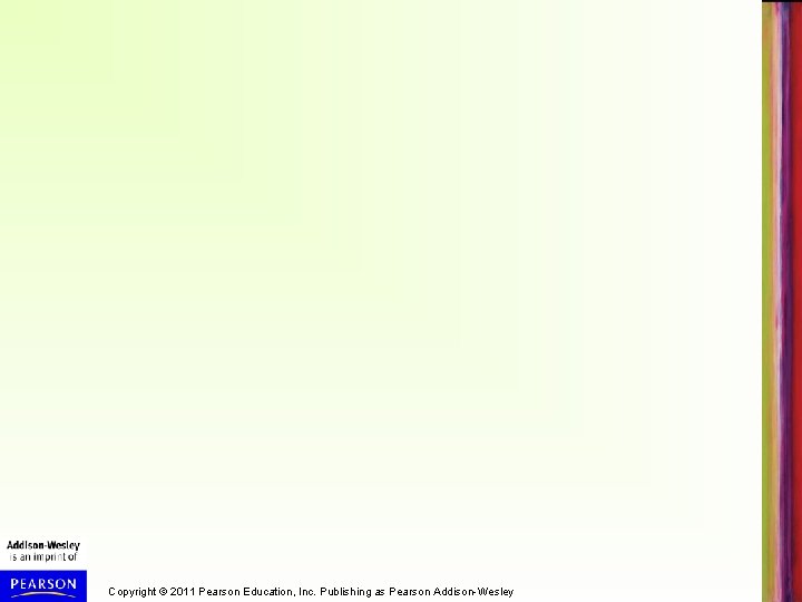 Copyright © 2011 Pearson Education, Inc. Publishing as Pearson Addison-Wesley 