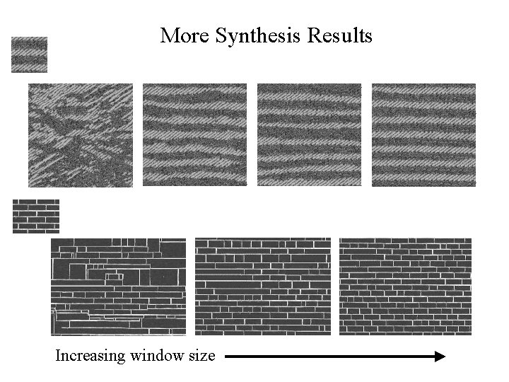 More Synthesis Results Increasing window size 