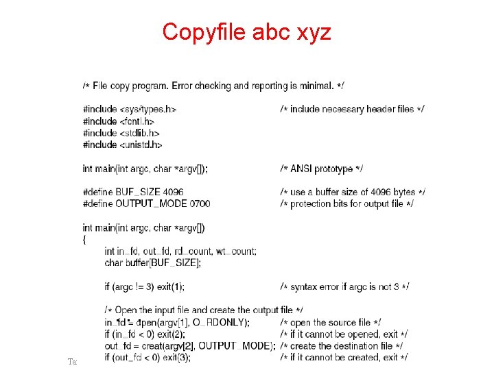 Copyfile abc xyz . . . Figure 4 -5. A simple program to copy