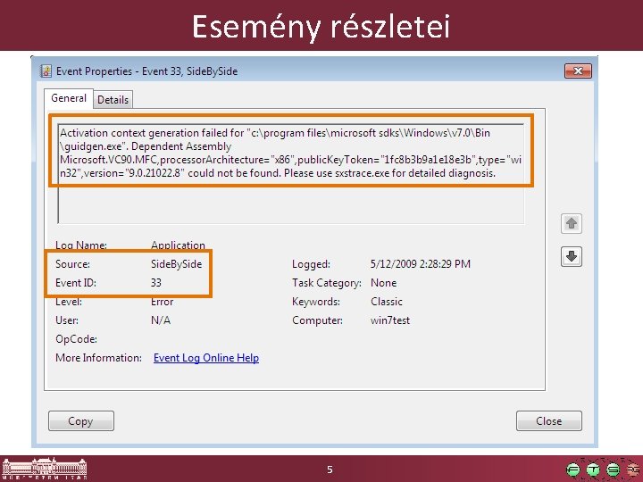 Esemény részletei 5 