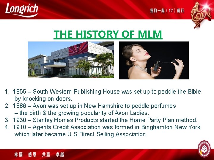 THE HISTORY OF MLM 1. 1855 – South Western Publishing House was set up