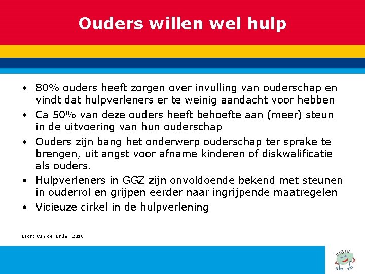 Ouders willen wel hulp • 80% ouders heeft zorgen over invulling van ouderschap en