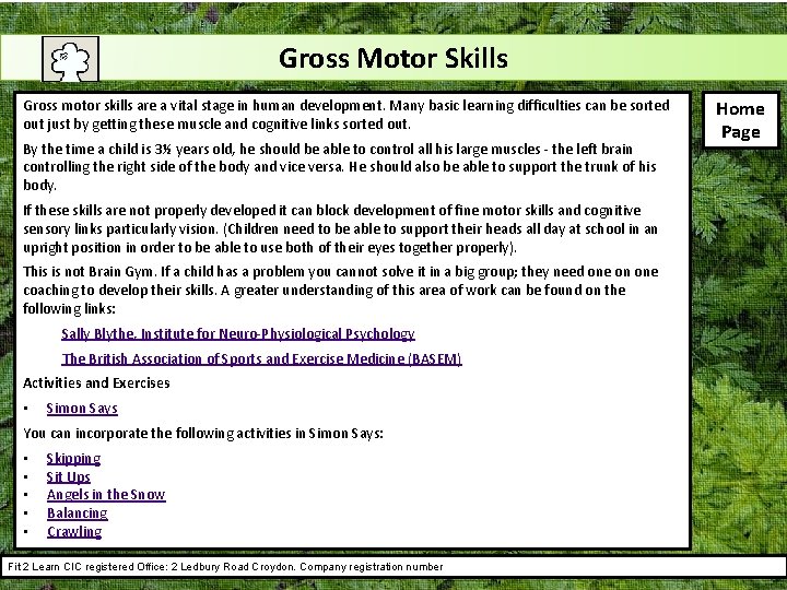 Gross Motor Skills Gross motor skills are a vital stage in human development. Many