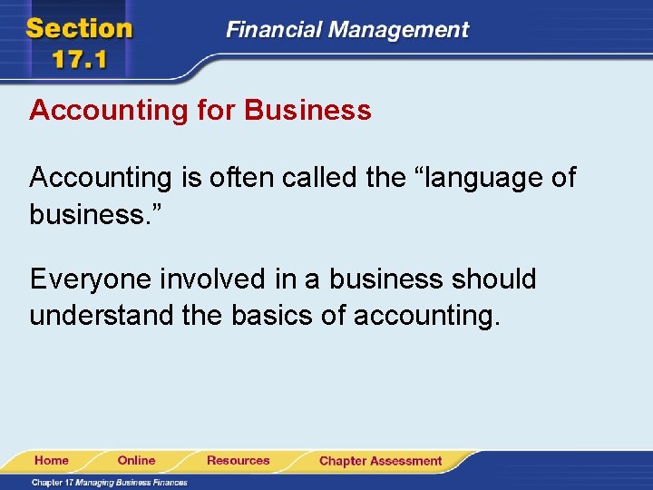 Accounting for Business Accounting is often called the “language of business. ” Everyone involved