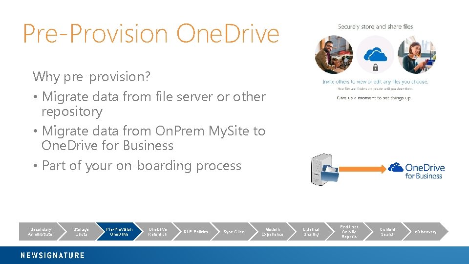 Pre-Provision One. Drive Why pre-provision? • Migrate data from file server or other repository
