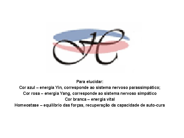 Para elucidar: Cor azul – energia Yin, corresponde ao sistema nervoso parassimpático; Cor rosa