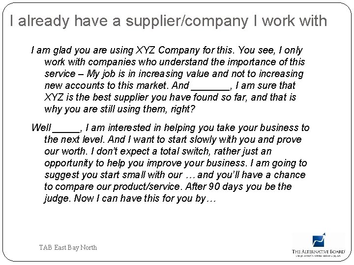 I already have a supplier/company I work with I am glad you are using