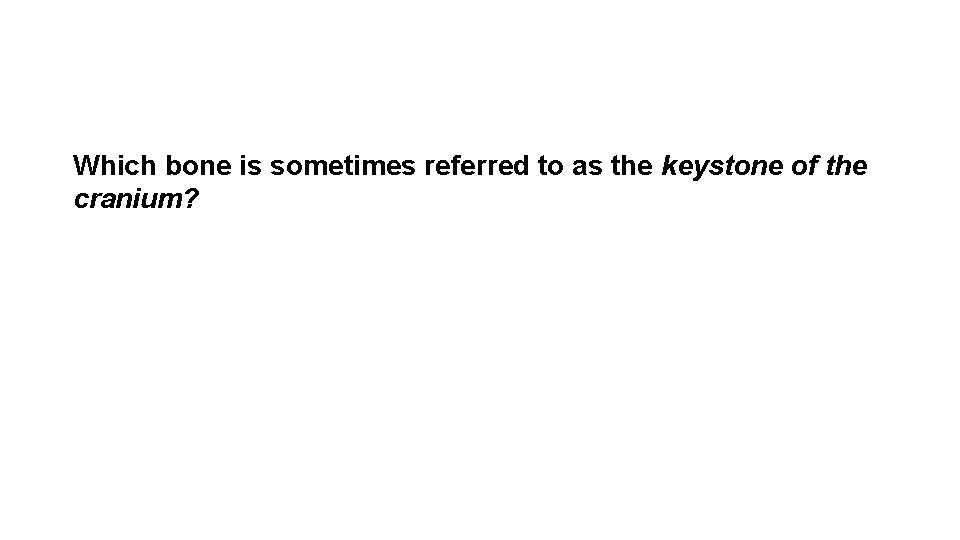 Which bone is sometimes referred to as the keystone of the cranium? 