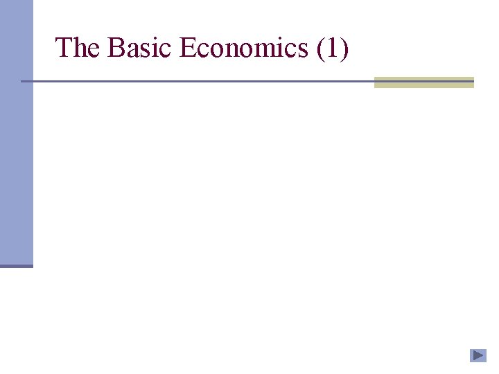 The Basic Economics (1) 