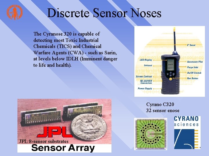 Discrete Sensor Noses The Cyranose 320 is capable of detecting most Toxic Industrial Chemicals