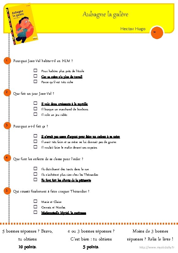 Aubagne la galère Hector Hugo 1 10 Pourquoi Jean-Val habite-t-il en HLM ? o