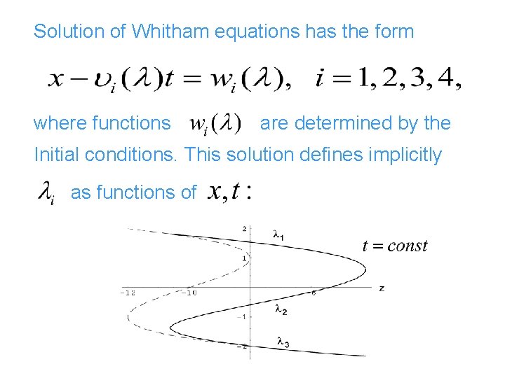 Solution of Whitham equations has the form where functions are determined by the Initial