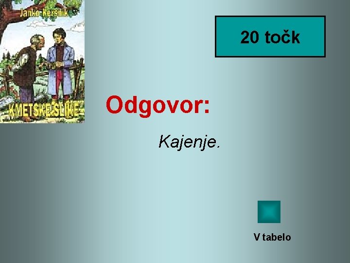 20 točk Odgovor: Kajenje. V tabelo 