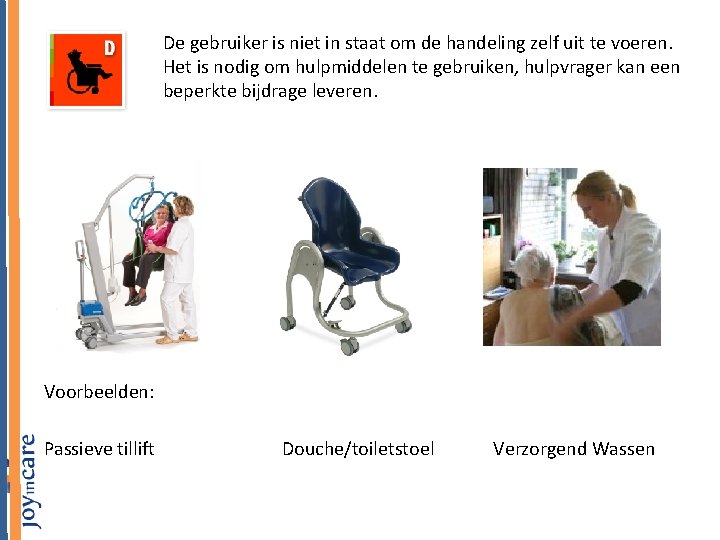 De gebruiker is niet in staat om de handeling zelf uit te voeren. Het