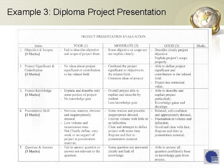 Example 3: Diploma Project Presentation 
