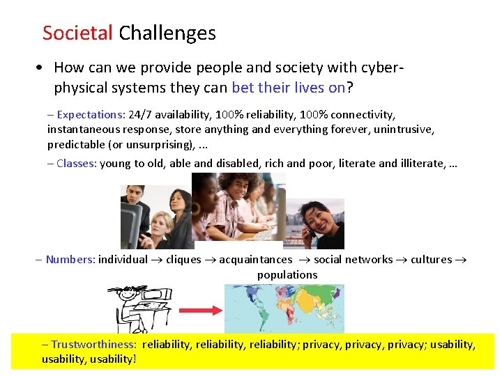 Societal Challenges • How can we provide people and society with cyberphysical systems they