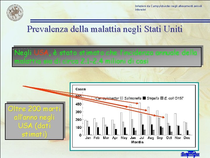 Infezioni da Campylobacter negli allevamenti avicoli intensivi Prevalenza della malattia negli Stati Uniti Negli