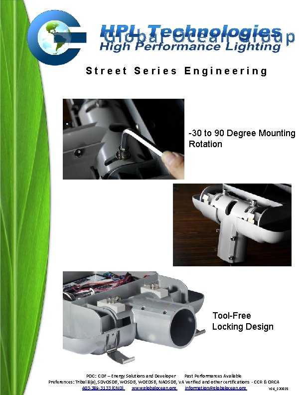 Street Series Engineering -30 to 90 Degree Mounting Rotation Tool-Free Locking Design POC: CDF