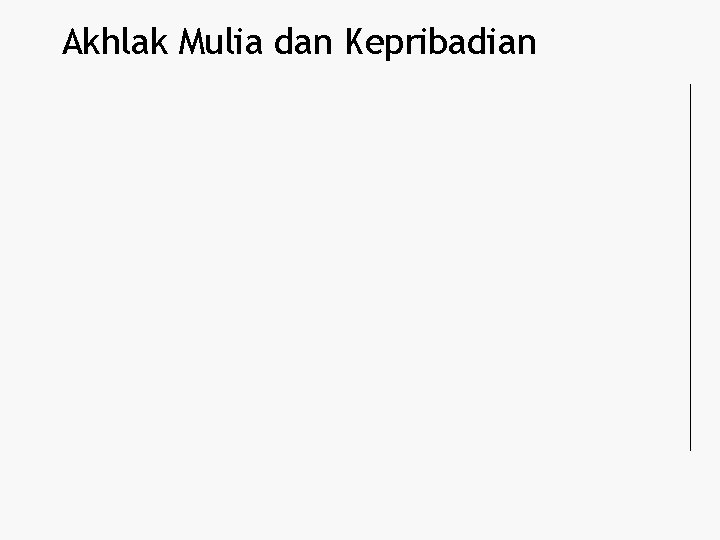 Akhlak Mulia dan Kepribadian 