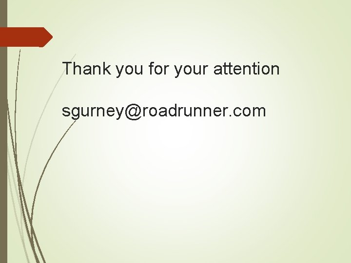 Thank you for your attention sgurney@roadrunner. com 