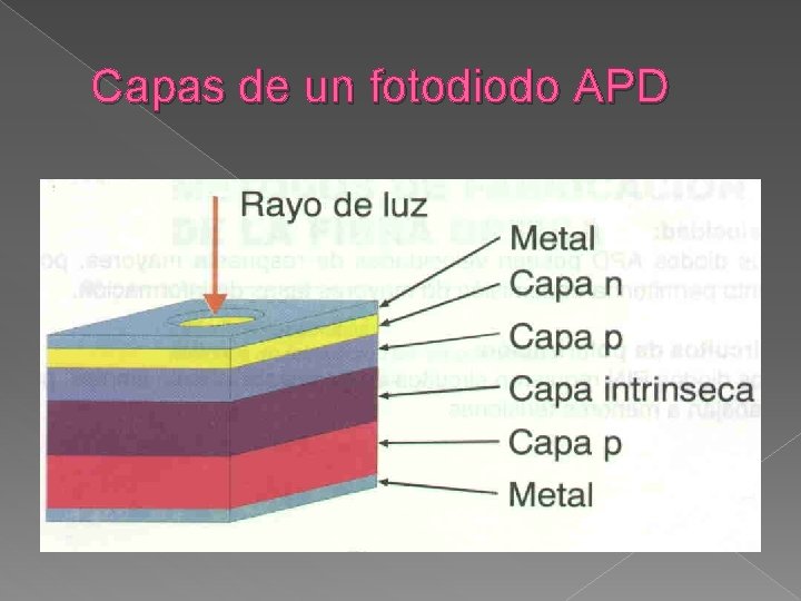 Capas de un fotodiodo APD 