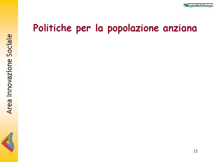 Area Innovazione Sociale Politiche per la popolazione anziana 15 