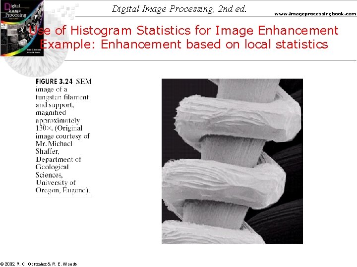 Digital Image Processing, 2 nd ed. www. imageprocessingbook. com Use of Histogram Statistics for