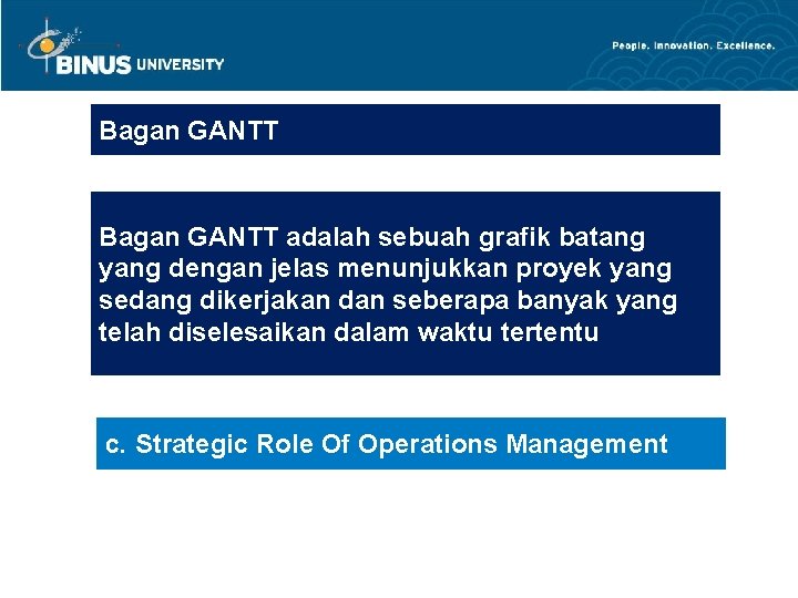 Bagan GANTT adalah sebuah grafik batang yang dengan jelas menunjukkan proyek yang sedang dikerjakan