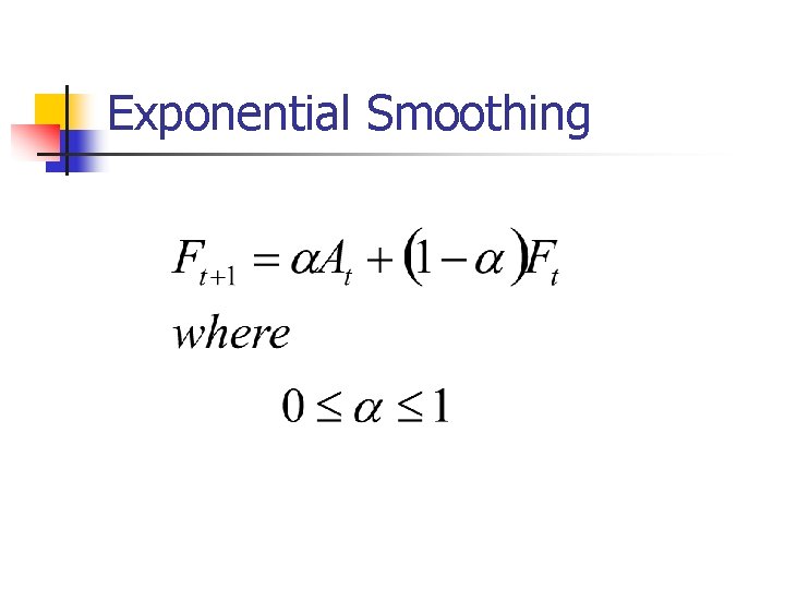 Exponential Smoothing 