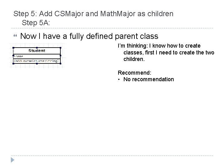 Step 5: Add CSMajor and Math. Major as children Step 5 A: Now I