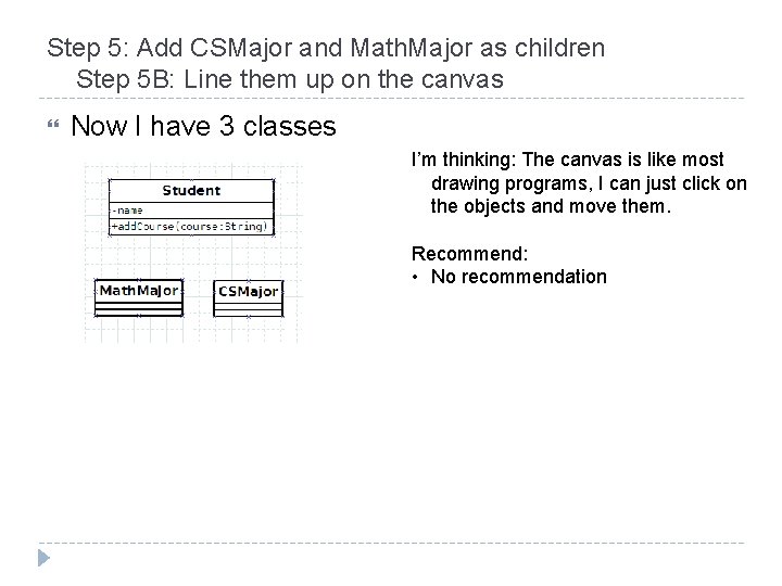Step 5: Add CSMajor and Math. Major as children Step 5 B: Line them