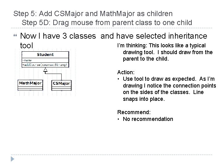 Step 5: Add CSMajor and Math. Major as children Step 5 D: Drag mouse