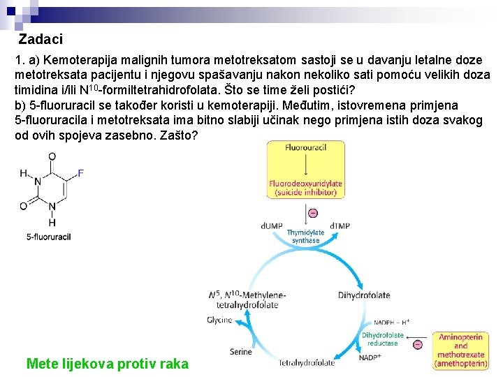 Zadaci 1. a) Kemoterapija malignih tumora metotreksatom sastoji se u davanju letalne doze metotreksata