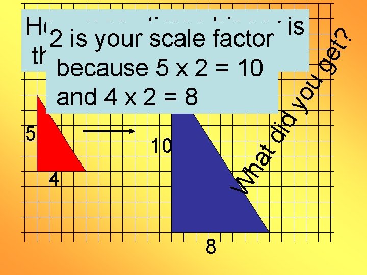 did and 4 x 2 = 8 5 et? yo ug How many times