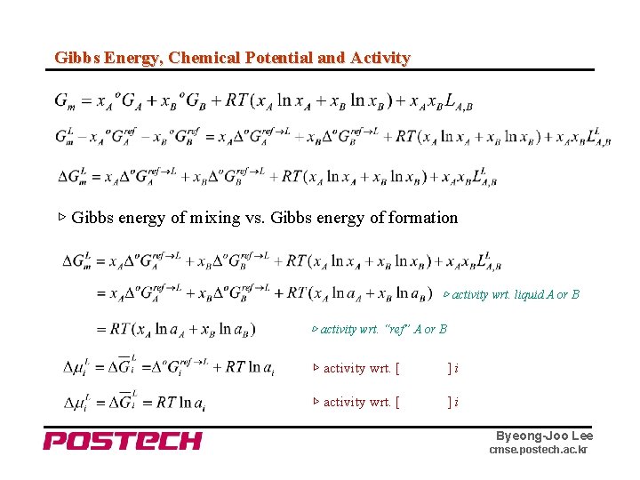 Gibbs Energy, Chemical Potential and Activity ▷ Gibbs energy of mixing vs. Gibbs energy