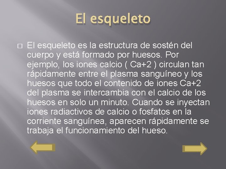 El esqueleto � El esqueleto es la estructura de sostén del cuerpo y está