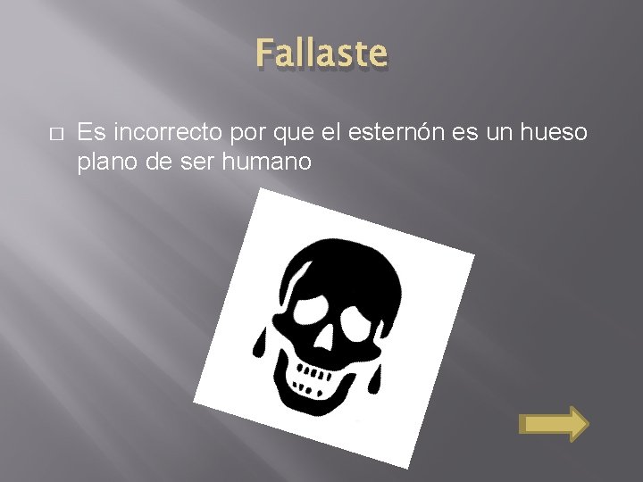 Fallaste � Es incorrecto por que el esternón es un hueso plano de ser