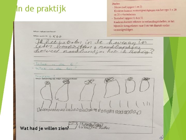 In de praktijk Wat had je willen zien? 